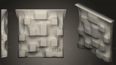 Cloth and Cubes wall decor printable stl model for CNC